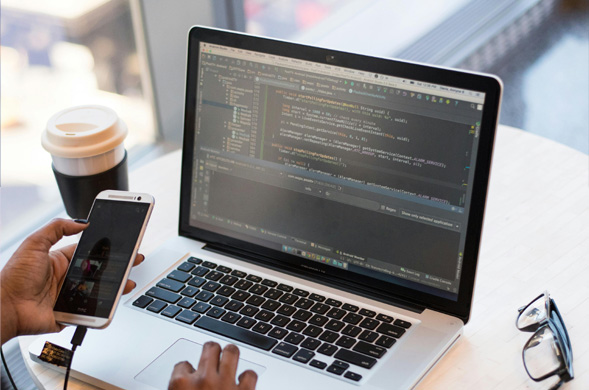 App development on a laptop