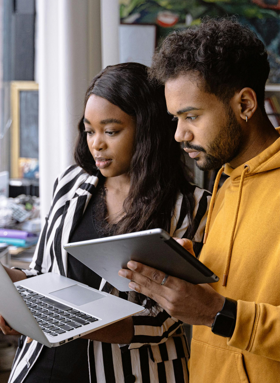 Students with digital devices